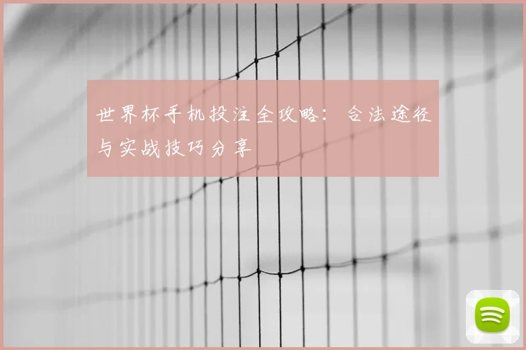 世界杯手机投注全攻略：合法途径与实战技巧分享
